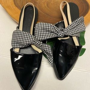 The Weekend Max Mara Slingback Flats with Gingham Print Bow